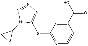 2-[(1-cyclopropyl-1H-1,2,3,4-tetrazol-5-yl)sulfanyl]pyridine-4-carboxylic acid 结构式