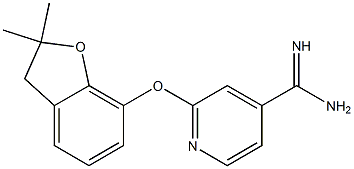 2-[(2,2-dimethyl-2,3-dihydro-1-benzofuran-7-yl)oxy]pyridine-4-carboximidamide 结构式