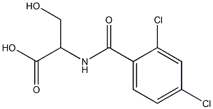 2-[(2,4-dichlorobenzoyl)amino]-3-hydroxypropanoic acid 结构式