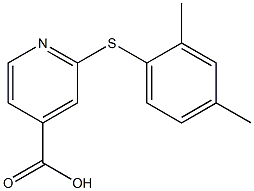 2-[(2,4-dimethylphenyl)sulfanyl]pyridine-4-carboxylic acid 结构式
