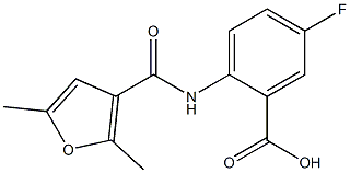 2-[(2,5-dimethyl-3-furoyl)amino]-5-fluorobenzoic acid 结构式