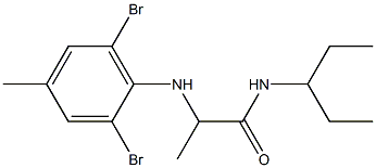 2-[(2,6-dibromo-4-methylphenyl)amino]-N-(pentan-3-yl)propanamide 结构式