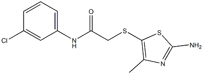 2-[(2-amino-4-methyl-1,3-thiazol-5-yl)sulfanyl]-N-(3-chlorophenyl)acetamide 结构式