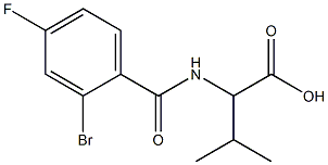 2-[(2-bromo-4-fluorobenzoyl)amino]-3-methylbutanoic acid 结构式