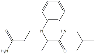 2-[(2-carbamothioylethyl)(phenyl)amino]-N-(2-methylpropyl)propanamide 结构式