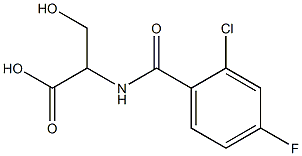 2-[(2-chloro-4-fluorobenzoyl)amino]-3-hydroxypropanoic acid 结构式