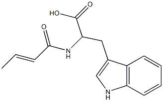 2-[(2E)-but-2-enoylamino]-3-(1H-indol-3-yl)propanoic acid 结构式