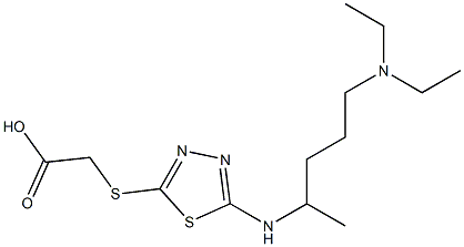 2-[(5-{[5-(diethylamino)pentan-2-yl]amino}-1,3,4-thiadiazol-2-yl)sulfanyl]acetic acid 结构式