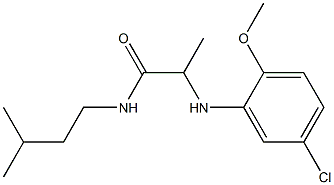 2-[(5-chloro-2-methoxyphenyl)amino]-N-(3-methylbutyl)propanamide 结构式