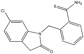 2-[(6-chloro-2-oxo-2,3-dihydro-1H-indol-1-yl)methyl]benzene-1-carbothioamide 结构式