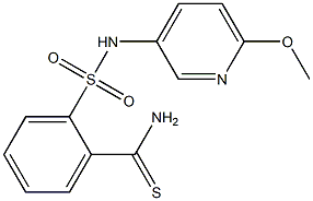 2-[(6-methoxypyridin-3-yl)sulfamoyl]benzene-1-carbothioamide 结构式