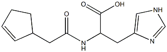 2-[(cyclopent-2-en-1-ylacetyl)amino]-3-(1H-imidazol-4-yl)propanoic acid 结构式