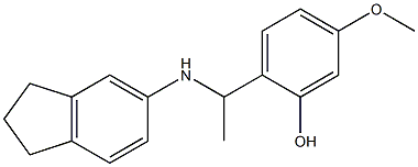 2-[1-(2,3-dihydro-1H-inden-5-ylamino)ethyl]-5-methoxyphenol 结构式