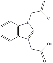 2-[1-(2-chloroprop-2-en-1-yl)-1H-indol-3-yl]acetic acid 结构式
