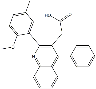 2-[2-(2-methoxy-5-methylphenyl)-4-phenylquinolin-3-yl]acetic acid 结构式