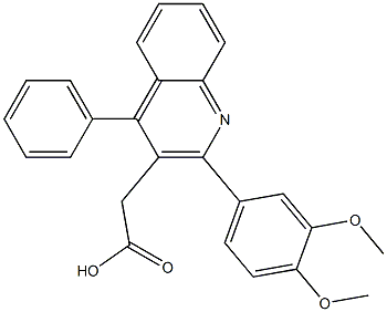 2-[2-(3,4-dimethoxyphenyl)-4-phenylquinolin-3-yl]acetic acid 结构式