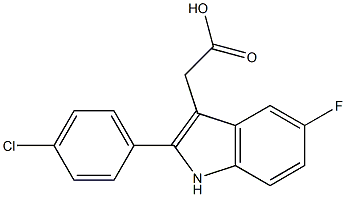 2-[2-(4-chlorophenyl)-5-fluoro-1H-indol-3-yl]acetic acid 结构式