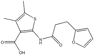 2-[3-(furan-2-yl)propanamido]-4,5-dimethylthiophene-3-carboxylic acid 结构式