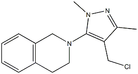 2-[4-(chloromethyl)-1,3-dimethyl-1H-pyrazol-5-yl]-1,2,3,4-tetrahydroisoquinoline 结构式