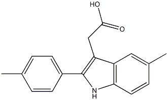 2-[5-methyl-2-(4-methylphenyl)-1H-indol-3-yl]acetic acid 结构式