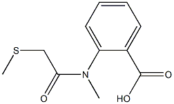 2-[N-methyl-2-(methylsulfanyl)acetamido]benzoic acid 结构式