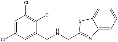 2-{[(1,3-benzothiazol-2-ylmethyl)amino]methyl}-4,6-dichlorophenol 结构式