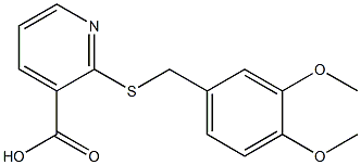 2-{[(3,4-dimethoxyphenyl)methyl]sulfanyl}pyridine-3-carboxylic acid 结构式