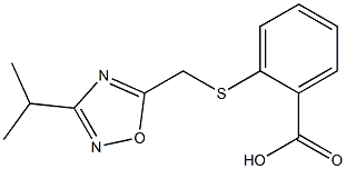 2-{[(3-isopropyl-1,2,4-oxadiazol-5-yl)methyl]thio}benzoic acid 结构式