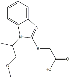 2-{[1-(1-methoxypropan-2-yl)-1H-1,3-benzodiazol-2-yl]sulfanyl}acetic acid 结构式