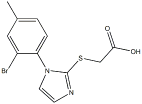 2-{[1-(2-bromo-4-methylphenyl)-1H-imidazol-2-yl]sulfanyl}acetic acid 结构式