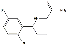 2-{[1-(5-bromo-2-hydroxyphenyl)propyl]amino}acetamide 结构式
