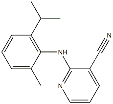 2-{[2-methyl-6-(propan-2-yl)phenyl]amino}pyridine-3-carbonitrile 结构式
