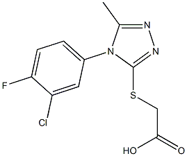 2-{[4-(3-chloro-4-fluorophenyl)-5-methyl-4H-1,2,4-triazol-3-yl]sulfanyl}acetic acid 结构式