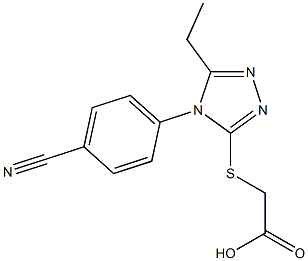 2-{[4-(4-cyanophenyl)-5-ethyl-4H-1,2,4-triazol-3-yl]sulfanyl}acetic acid 结构式