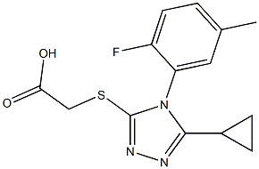 2-{[5-cyclopropyl-4-(2-fluoro-5-methylphenyl)-4H-1,2,4-triazol-3-yl]sulfanyl}acetic acid 结构式