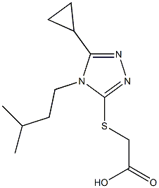 2-{[5-cyclopropyl-4-(3-methylbutyl)-4H-1,2,4-triazol-3-yl]sulfanyl}acetic acid 结构式