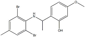 2-{1-[(2,6-dibromo-4-methylphenyl)amino]ethyl}-5-methoxyphenol 结构式