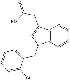 2-{1-[(2-chlorophenyl)methyl]-1H-indol-3-yl}acetic acid 结构式