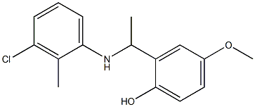 2-{1-[(3-chloro-2-methylphenyl)amino]ethyl}-4-methoxyphenol 结构式