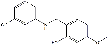 2-{1-[(3-chlorophenyl)amino]ethyl}-5-methoxyphenol 结构式