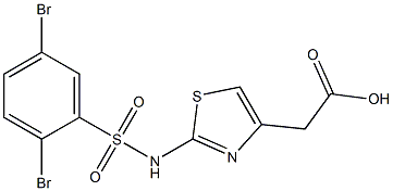 2-{2-[(2,5-dibromobenzene)sulfonamido]-1,3-thiazol-4-yl}acetic acid 结构式