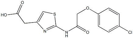 2-{2-[2-(4-chlorophenoxy)acetamido]-1,3-thiazol-4-yl}acetic acid 结构式