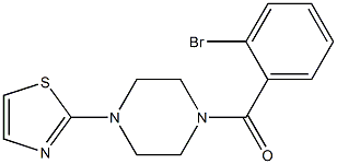 2-{4-[(2-bromophenyl)carbonyl]piperazin-1-yl}-1,3-thiazole 结构式