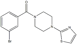 2-{4-[(3-bromophenyl)carbonyl]piperazin-1-yl}-1,3-thiazole 结构式