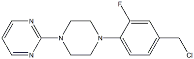 2-{4-[4-(chloromethyl)-2-fluorophenyl]piperazin-1-yl}pyrimidine 结构式