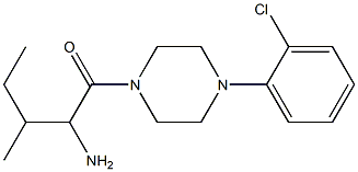 2-amino-1-[4-(2-chlorophenyl)piperazin-1-yl]-3-methylpentan-1-one 结构式