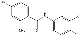 2-amino-4-chloro-N-(3-chloro-4-fluorophenyl)benzamide 结构式