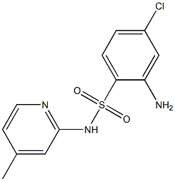 2-amino-4-chloro-N-(4-methylpyridin-2-yl)benzene-1-sulfonamide 结构式