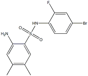 2-amino-N-(4-bromo-2-fluorophenyl)-4,5-dimethylbenzene-1-sulfonamide 结构式