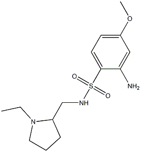 2-amino-N-[(1-ethylpyrrolidin-2-yl)methyl]-4-methoxybenzene-1-sulfonamide 结构式